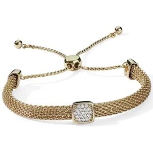 NWT Park Lane Plush Bracelet - gold mesh bangle cuff with pulley closure